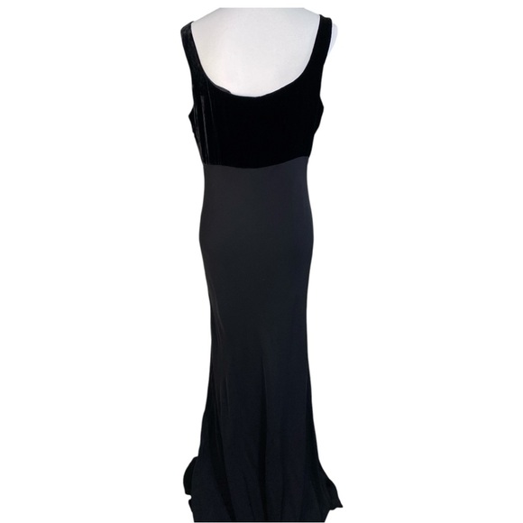 Lauren by Ralph Lauren Silk/Velvet Sleeveless Dress Black Maxi Size 12 - Picture 4 of 9